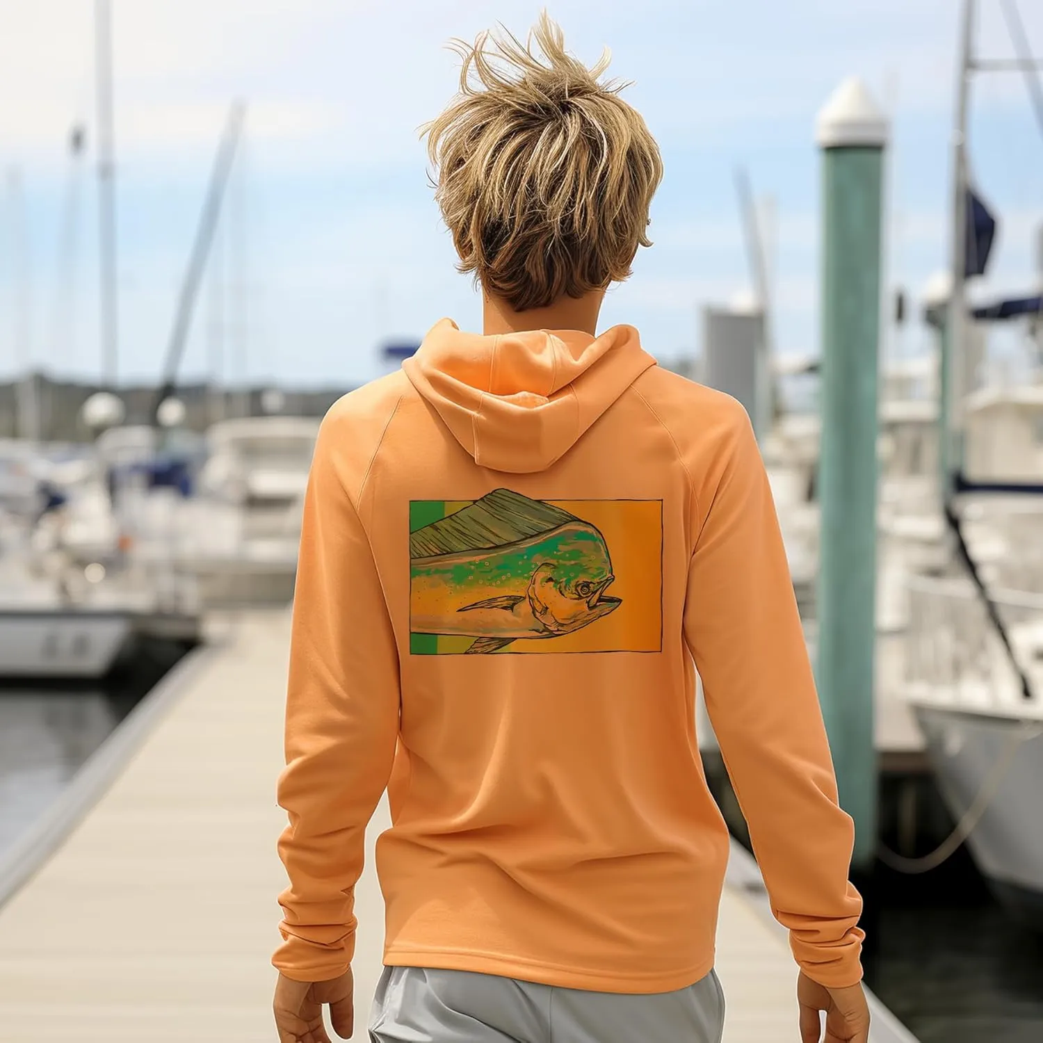 Palmyth Boys Fishing Shirt Youth Hoodie UPF 50  Sun Protection Long Sleeve