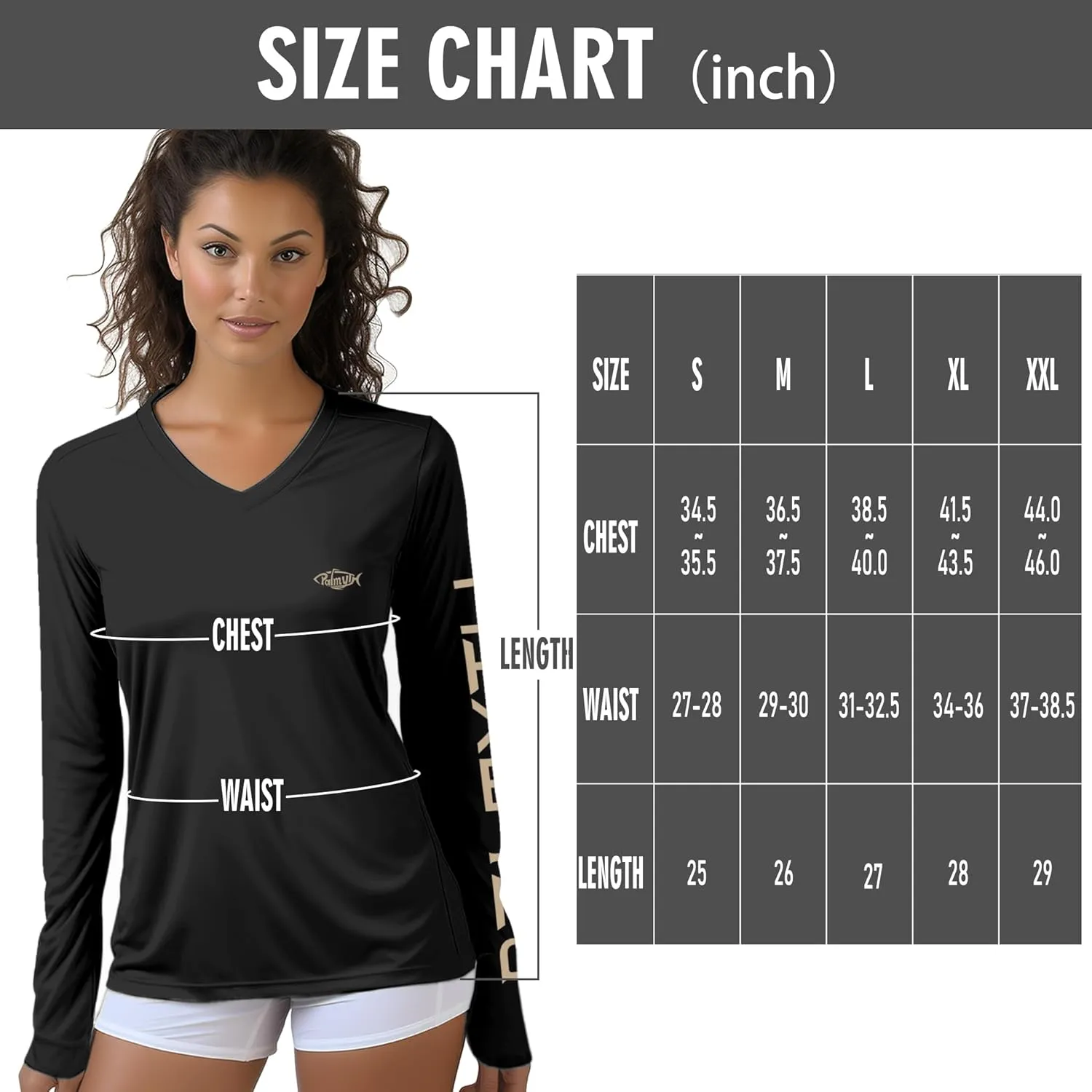 Palmyth Fishing Shirts for Women UPF 50  Sun Protection Long Sleeve T-Shirt