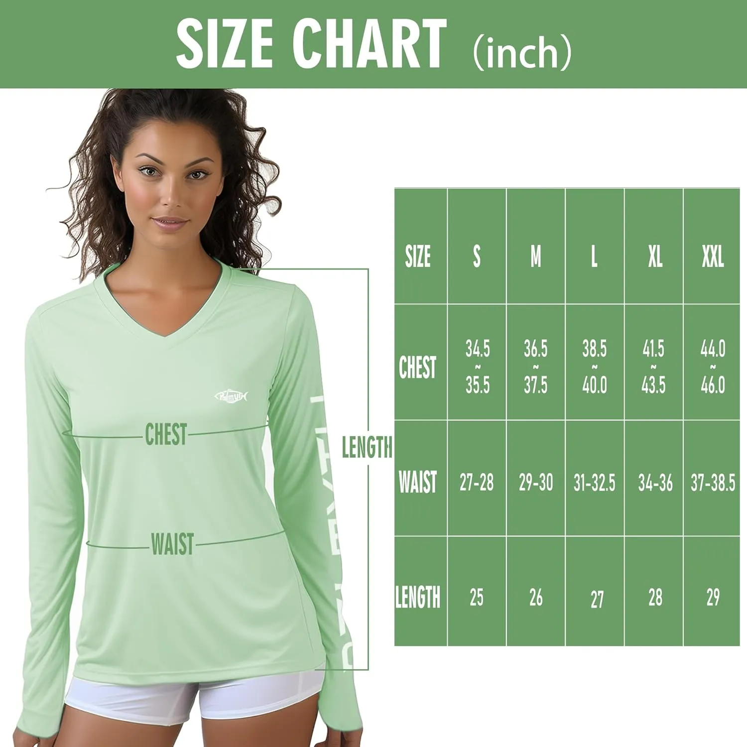 Palmyth Fishing Shirts for Women UPF 50  Sun Protection Long Sleeve T-Shirt