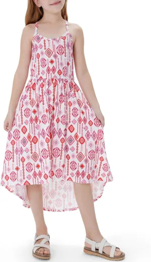 PATPAT Girl's Summer Cami Dresses Sundress Casual Floral Beach Hawaii Holiday Dresses 5-12 Years