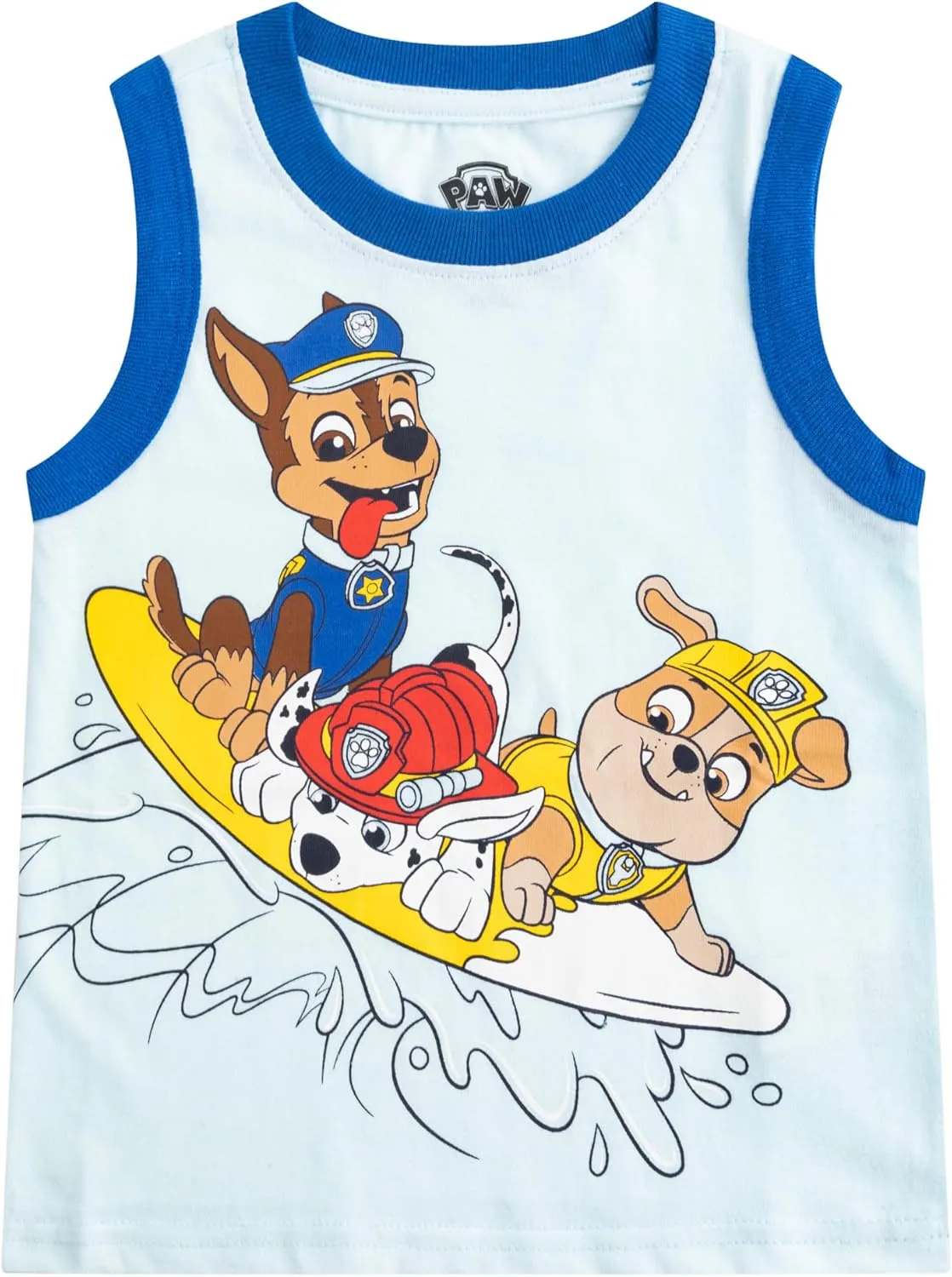 Paw Patrol Nickelodeon Marshall, Rubble and Chase Boys Tank 2 Pack for Toddler and Little Kids  Grey/White