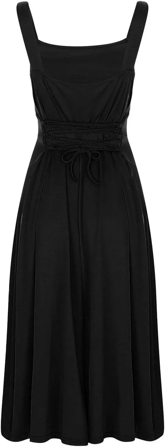 PTOLOCIF Plus Size Dresses for Curvy Women Spaghetti Strap Dress Sleeveless V Neck Cutout Slit Casual Party Maxi Dresses