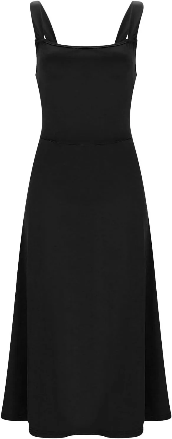PTOLOCIF Plus Size Dresses for Curvy Women Spaghetti Strap Dress Sleeveless V Neck Cutout Slit Casual Party Maxi Dresses