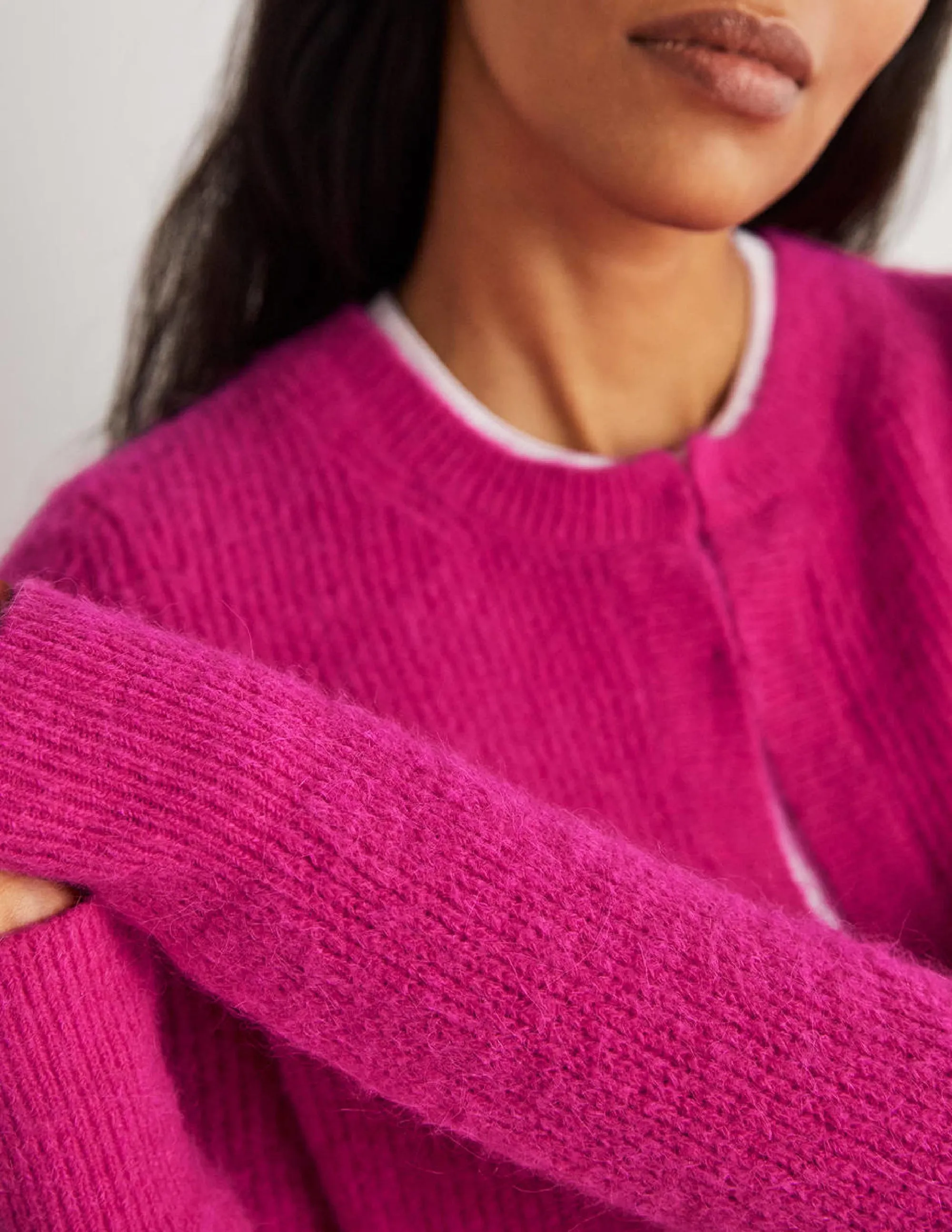 Rib Knit Bolero-Wild Watermelon Pink