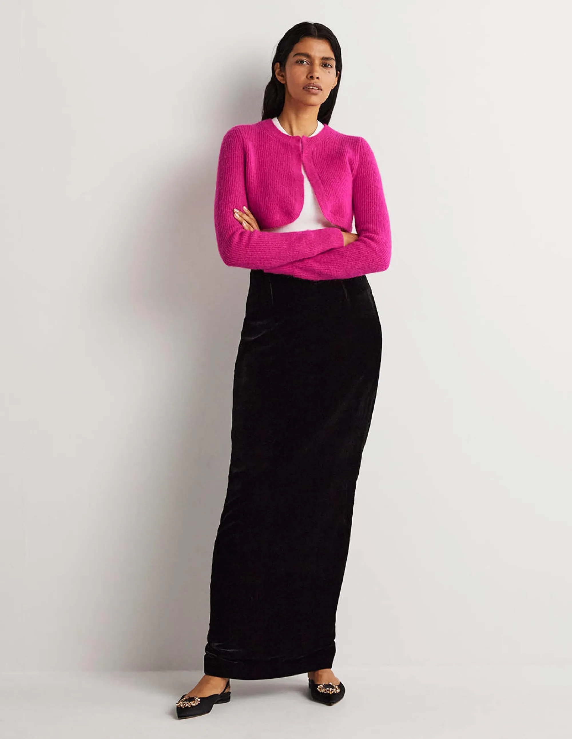 Rib Knit Bolero-Wild Watermelon Pink