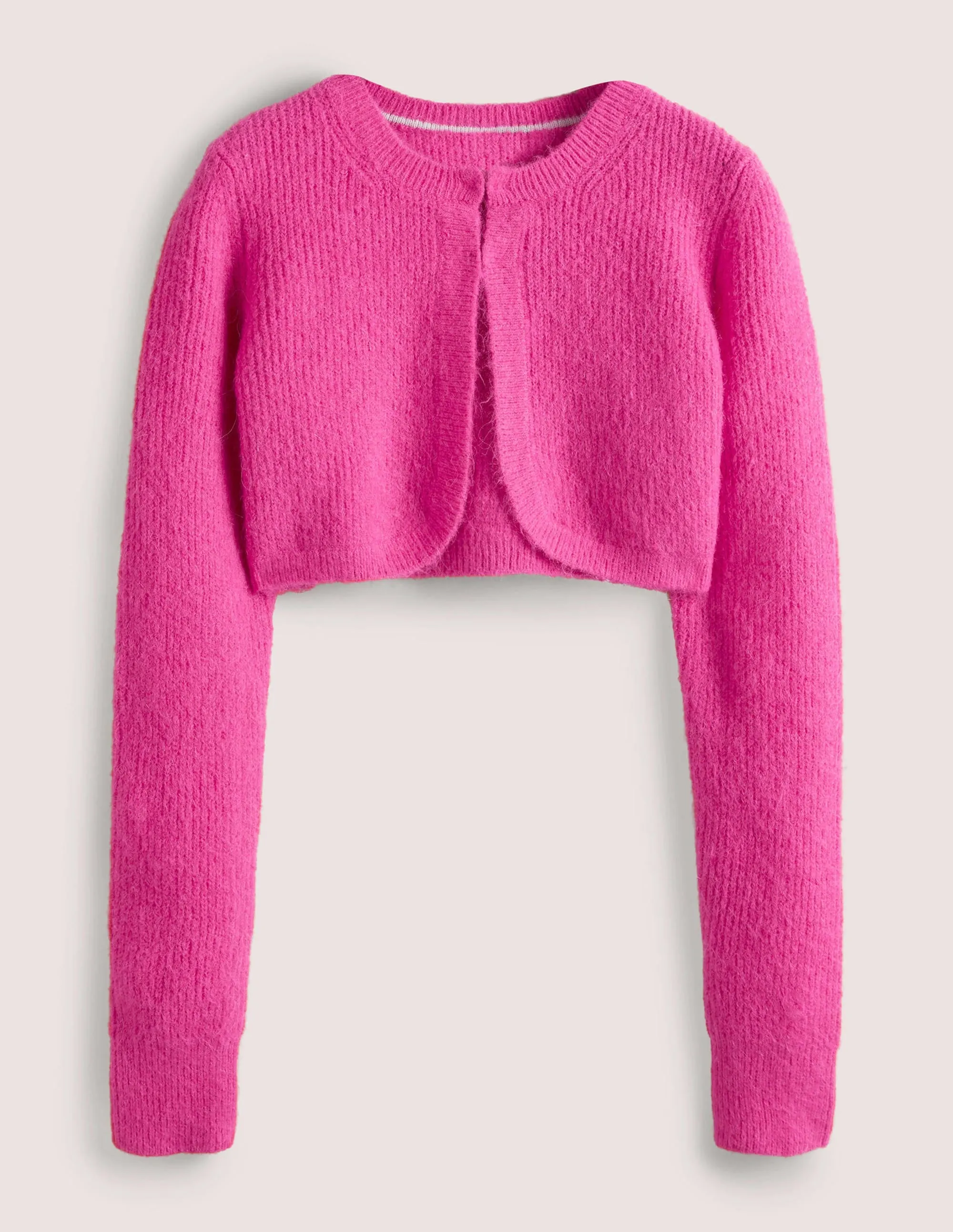 Rib Knit Bolero-Wild Watermelon Pink