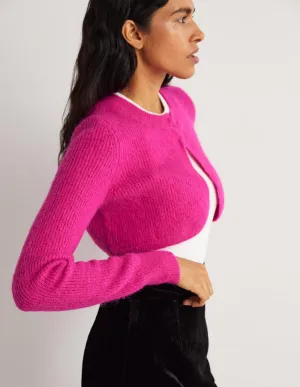 Rib Knit Bolero-Wild Watermelon Pink
