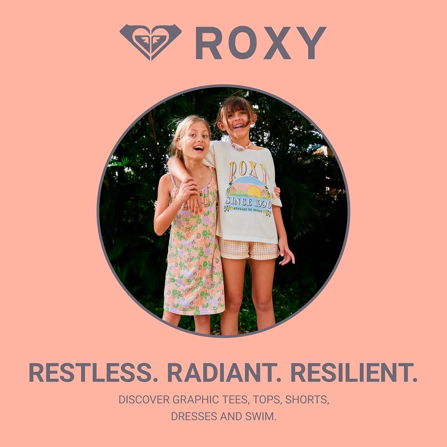 Roxy Girls' Short Sleeve Whole Hearted Rashguard Shirt, UPF 50  Sun Protection, Quick Dry