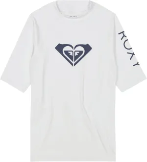 Roxy Girls' Short Sleeve Whole Hearted Rashguard Shirt, UPF 50  Sun Protection, Quick Dry