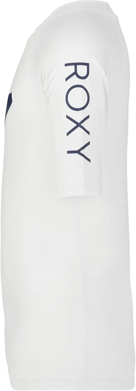 Roxy Girls' Short Sleeve Whole Hearted Rashguard Shirt, UPF 50  Sun Protection, Quick Dry