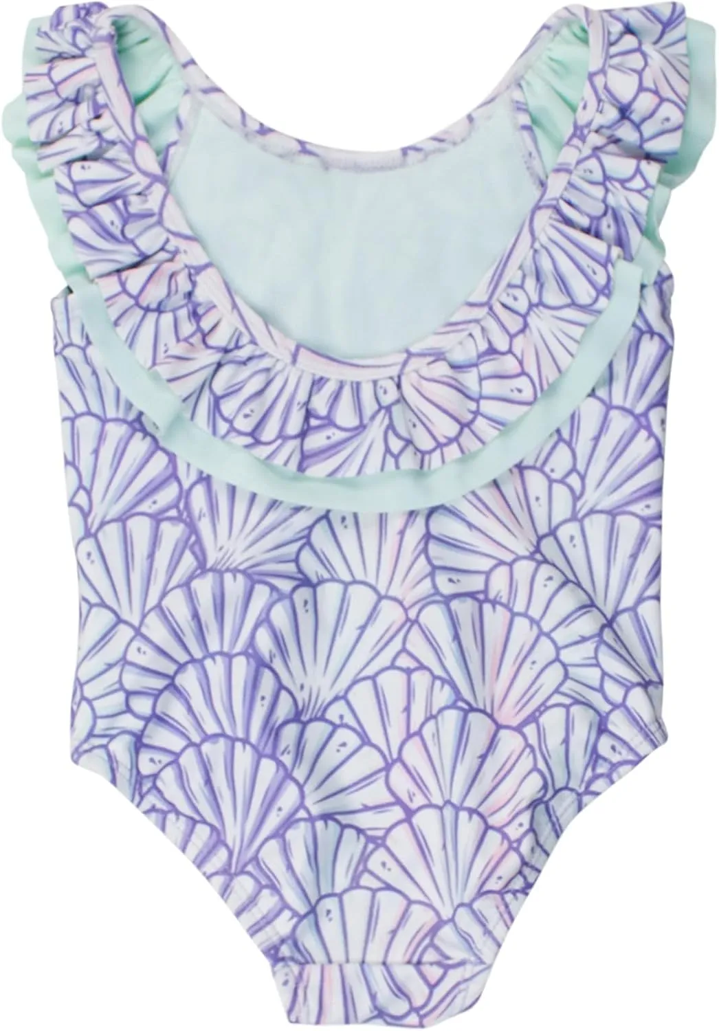 RuffleButts Girls UPF50  Sun Protection Ruffle V-Back One Piece Swimsuit