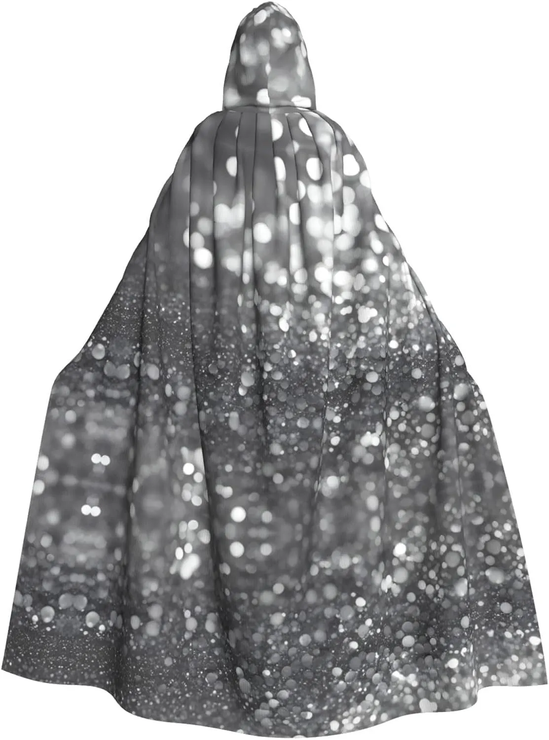 Shiny silver glitter Pattern Halloween Adult Hooded Cloak - Perfect for Halloween, Cosplay, and Theme Parties