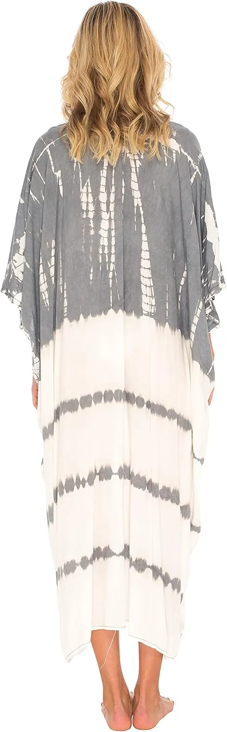 SHU-SHI Plus Size Kimono Cardigans for Women Tie Dye Swimsuit Oversized Beach Cover Ups