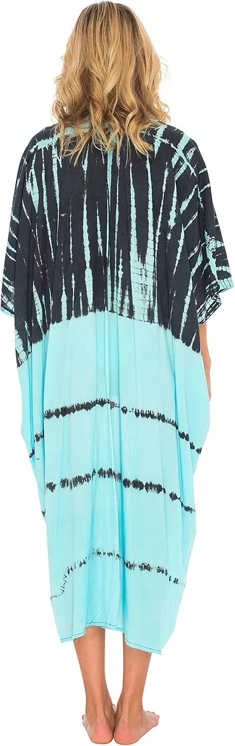 SHU-SHI Plus Size Kimono Cardigans for Women Tie Dye Swimsuit Oversized Beach Cover Ups