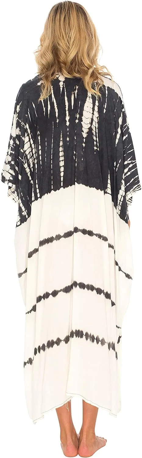 SHU-SHI Plus Size Kimono Cardigans for Women Tie Dye Swimsuit Oversized Beach Cover Ups