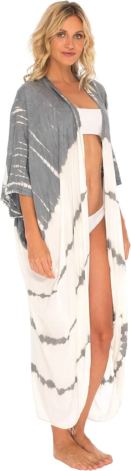 SHU-SHI Plus Size Kimono Cardigans for Women Tie Dye Swimsuit Oversized Beach Cover Ups