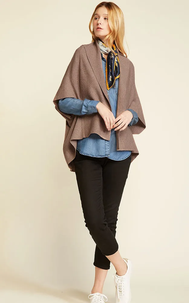 SM1951 Basic Short Cape Cardigan