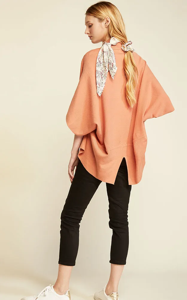 SM1951 Basic Short Cape Cardigan