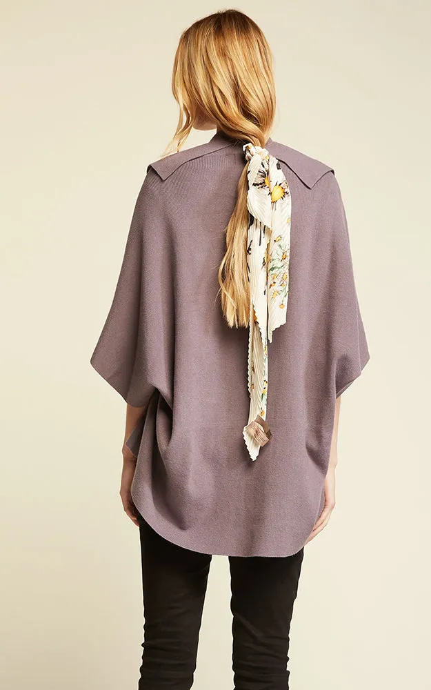 SM1951 Basic Short Cape Cardigan