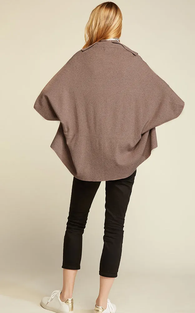 SM1951 Basic Short Cape Cardigan