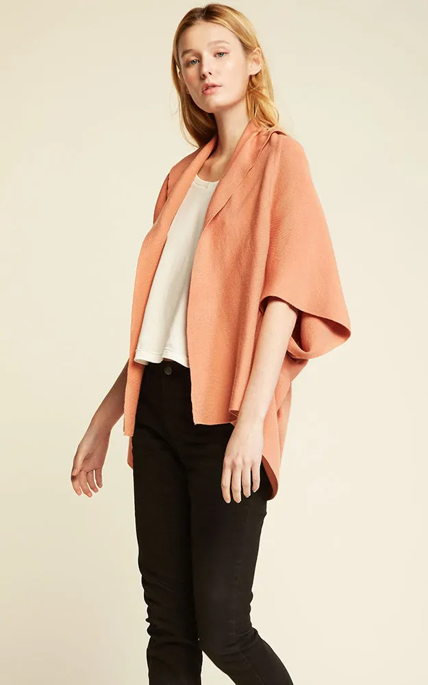 SM1951 Basic Short Cape Cardigan