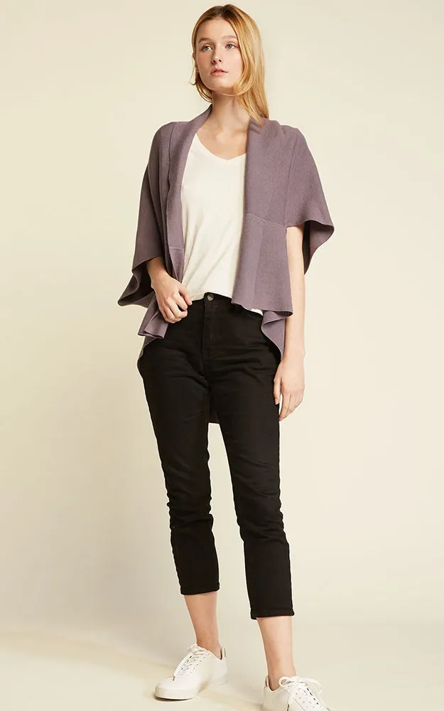 SM1951 Basic Short Cape Cardigan