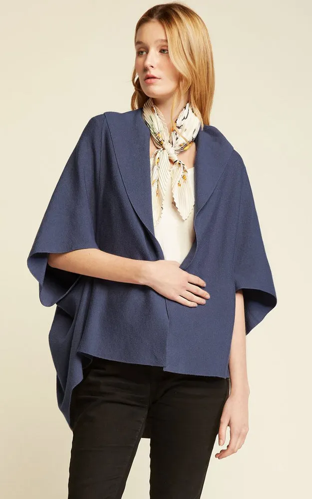 SM1951 Basic Short Cape Cardigan