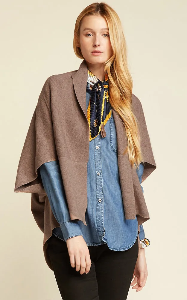 SM1951 Basic Short Cape Cardigan