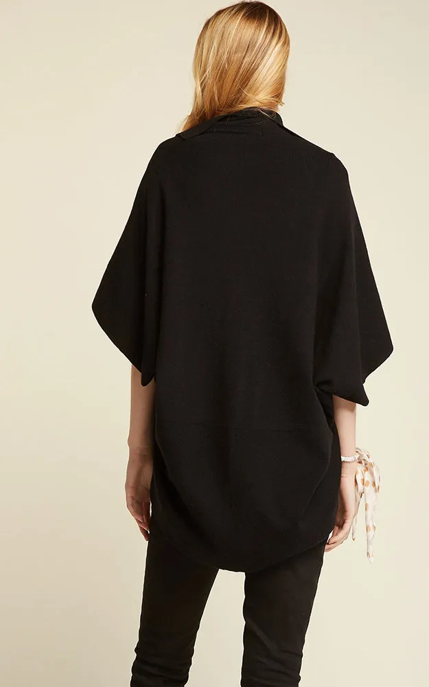 SM1951 Basic Short Cape Cardigan