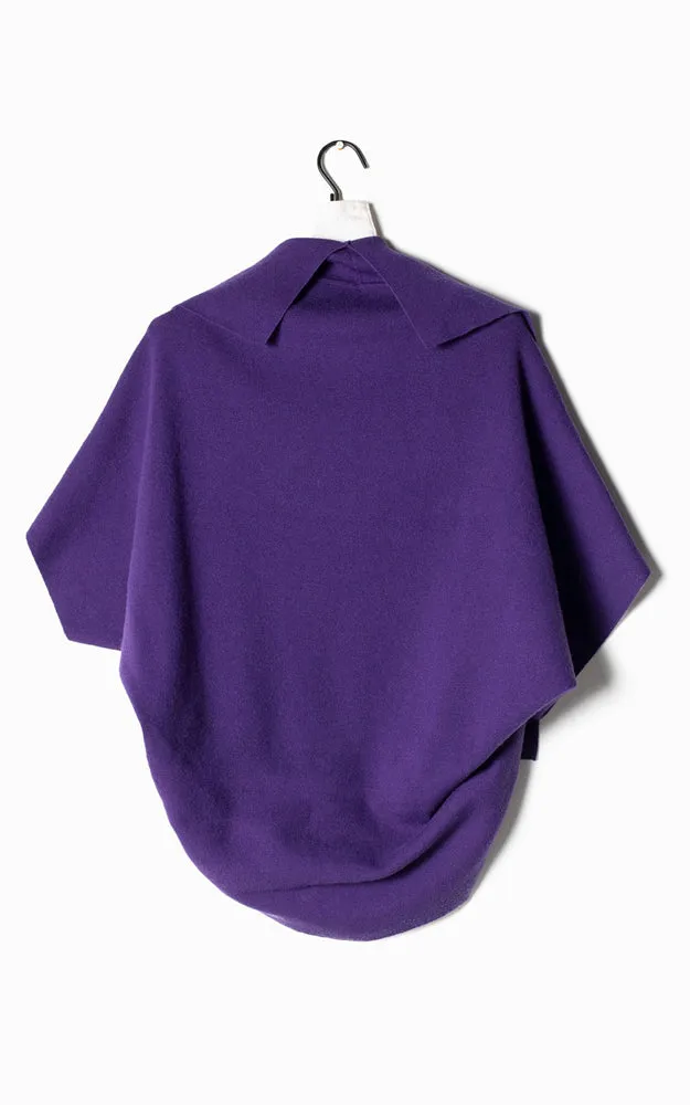 SM1951 Basic Short Cape Cardigan