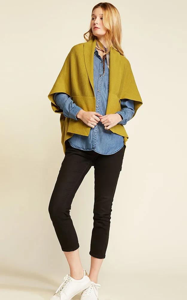SM1951 Basic Short Cape Cardigan