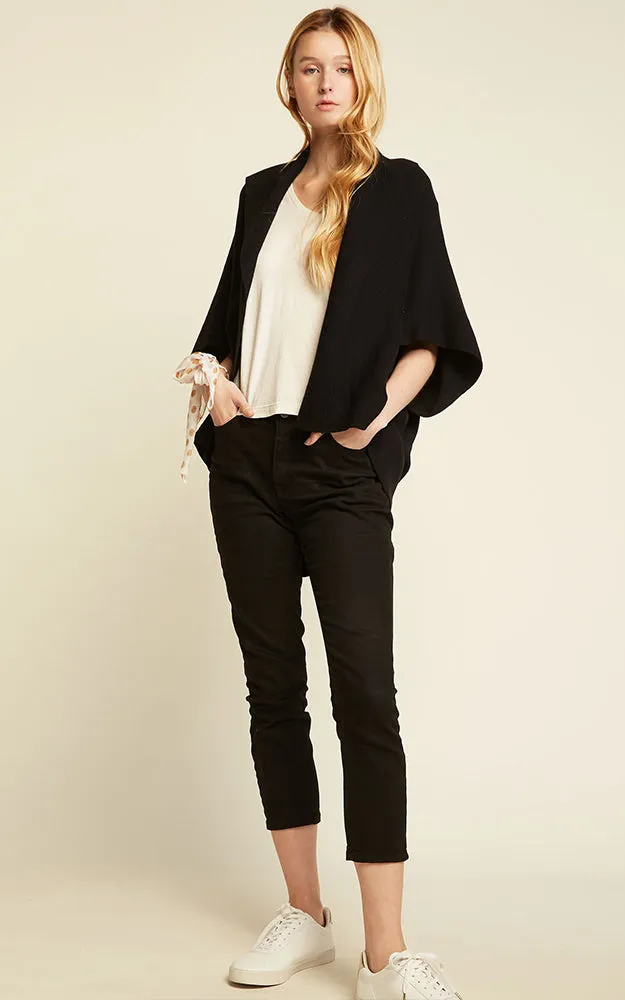 SM1951 Basic Short Cape Cardigan