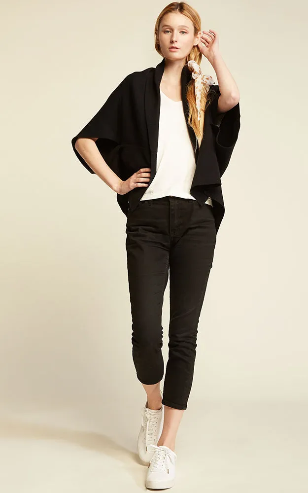 SM1951 Basic Short Cape Cardigan