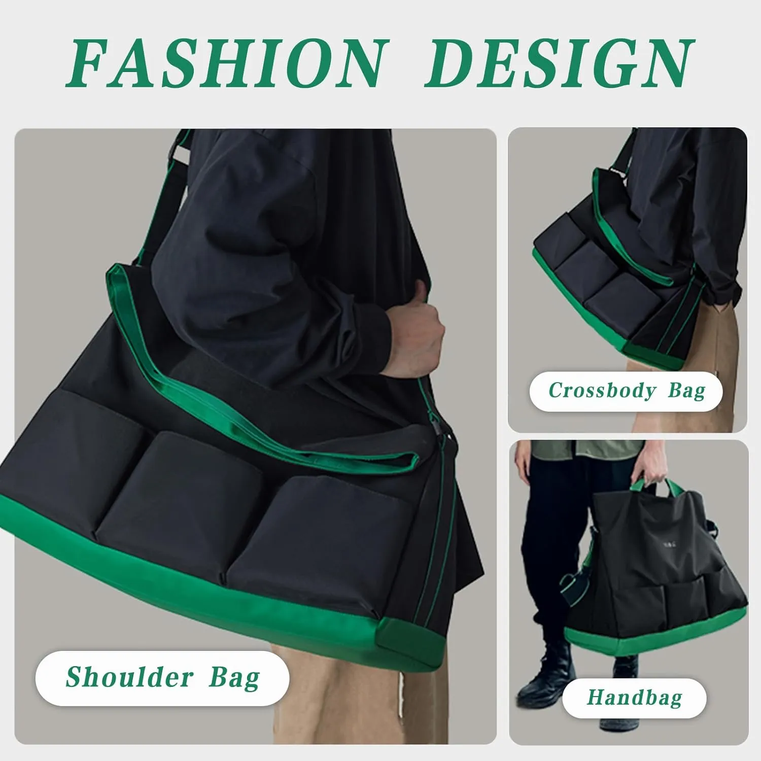 Small Gym Bag with Shoe Compartment for Men & Women, Weekend Travel Overnight Bags, Personal Item Duffle Carry On Bag with Wet Pocket(Black Green)