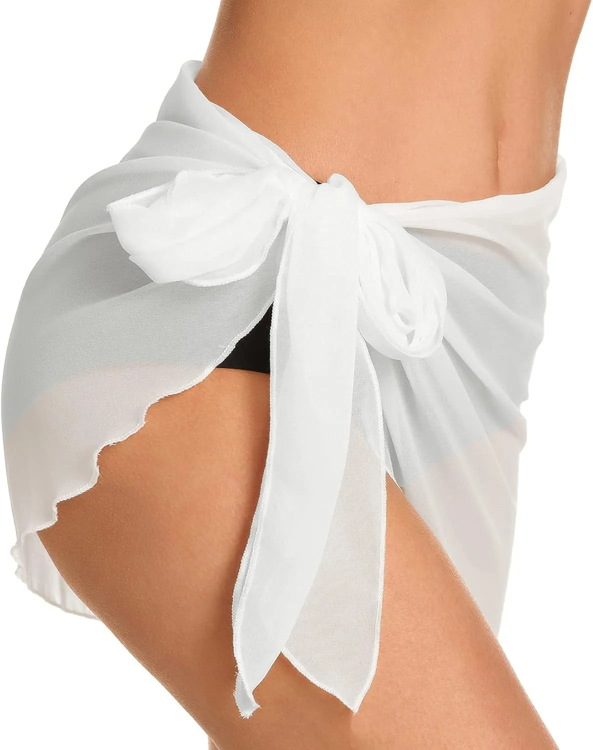 Swimsuit Coverups for Women Sarong Beach Bikini Wrap Sheer Short Skirt Chiffon Scarf for Swimwear