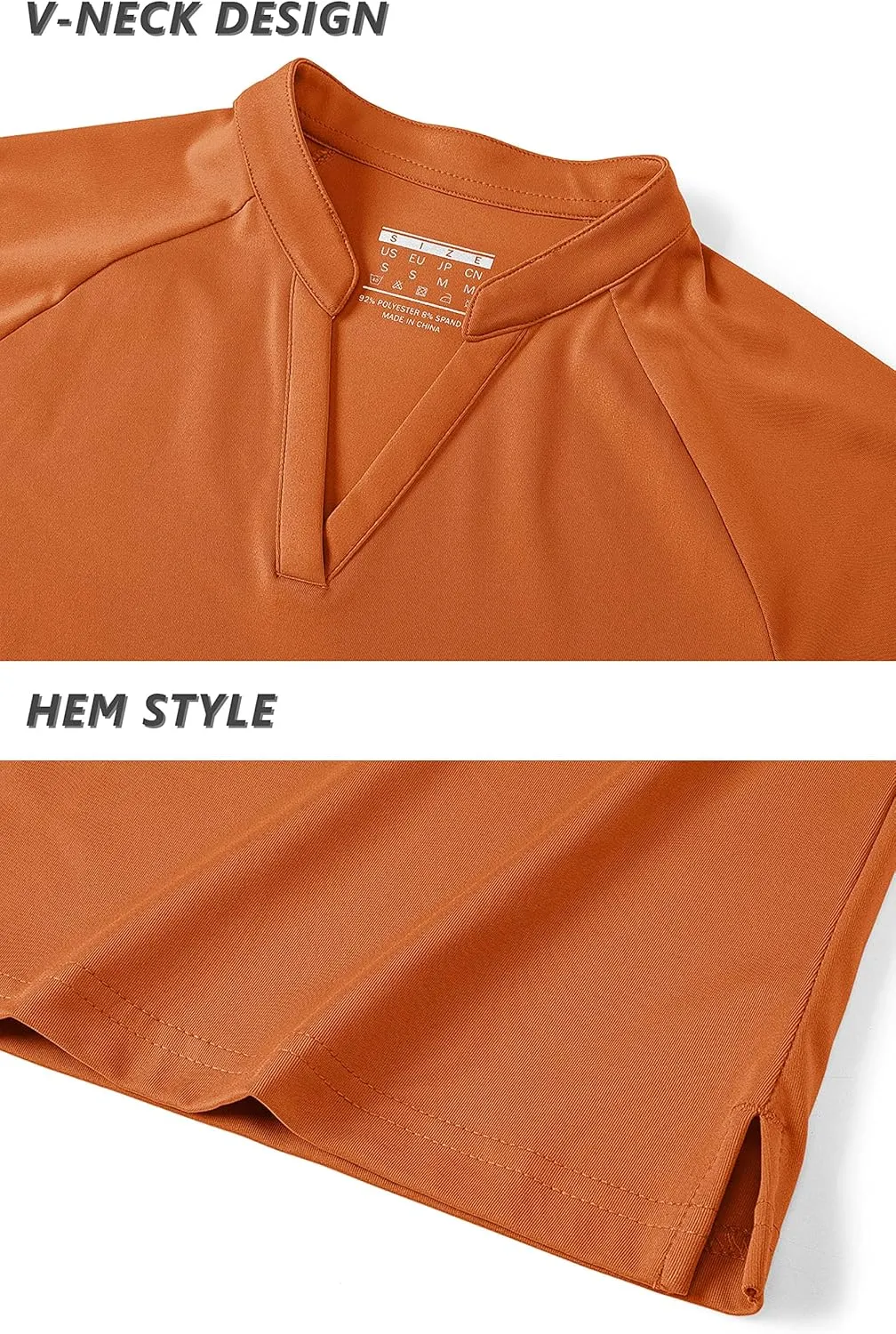 TACVASEN V-Neck Shirts for Women Quick Dry UV Protection Sun Summer Golf Tops