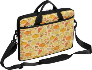 Thanksgiving Pumpkin Socks Laptop Computer Bag Waterproof Shoulder Messenger Bag 13-15 inch Durable Laptop Tote Bag with Shoulder Strap Handle Lightweight Crossbody Briefcase