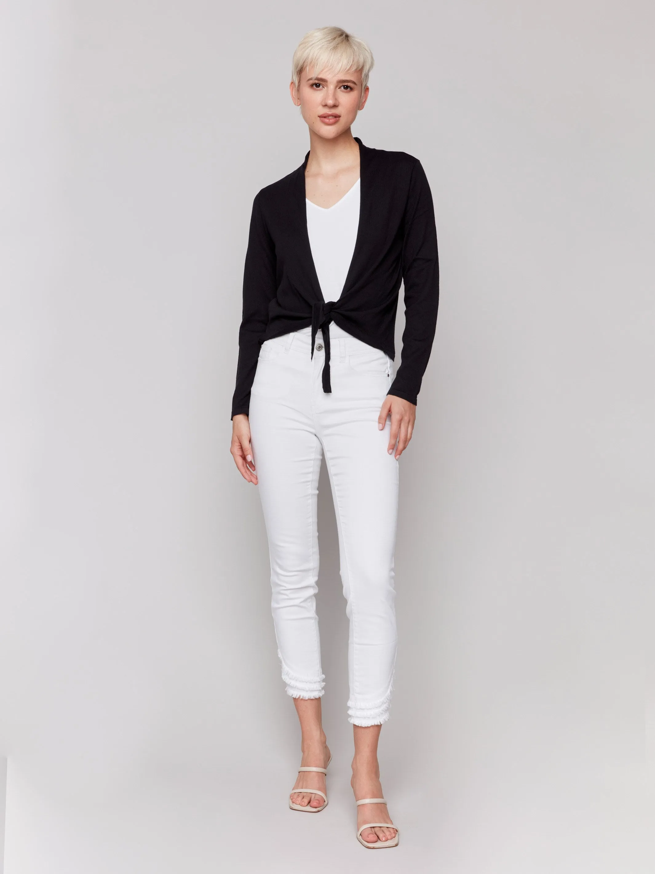 Tie Front Bolero - Black