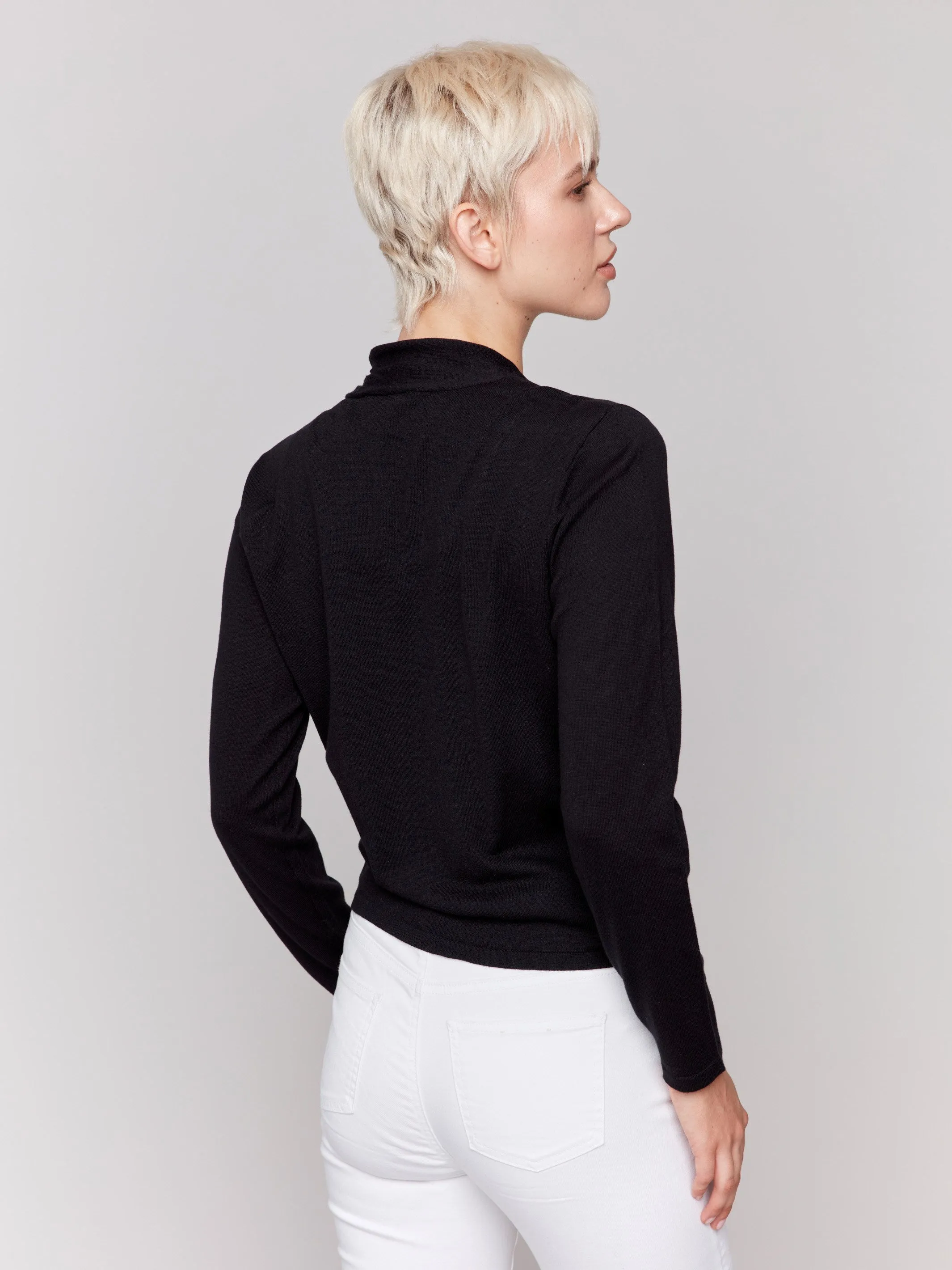 Tie Front Bolero - Black