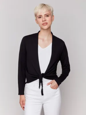 Tie Front Bolero - Black