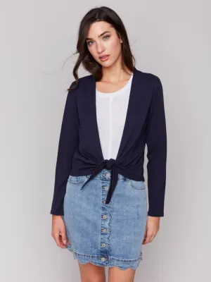 Tie Front Bolero - Navy
