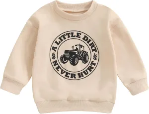 Toddler Baby Boy Sweatshirts Letter Embroidered Long Sleeve Baby Pullovers Tops Infant Fall Winter Casual Tops