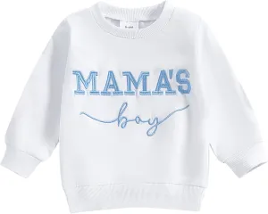 Toddler Baby Boy Sweatshirts Letter Embroidered Long Sleeve Baby Pullovers Tops Infant Fall Winter Casual Tops