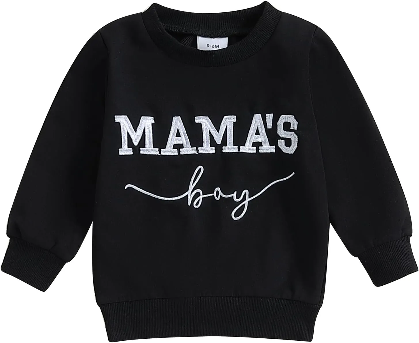 Toddler Baby Boy Sweatshirts Letter Embroidered Long Sleeve Baby Pullovers Tops Infant Fall Winter Casual Tops