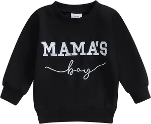 Toddler Baby Boy Sweatshirts Letter Embroidered Long Sleeve Baby Pullovers Tops Infant Fall Winter Casual Tops