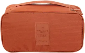 Travel Storage Bag for Bra Underwear Cosmetics Makeup Travel Organizer Wardrobe Closet Clothes Pouch Socks Panties Bags Travel Bags Organizer for Luggage, Orange