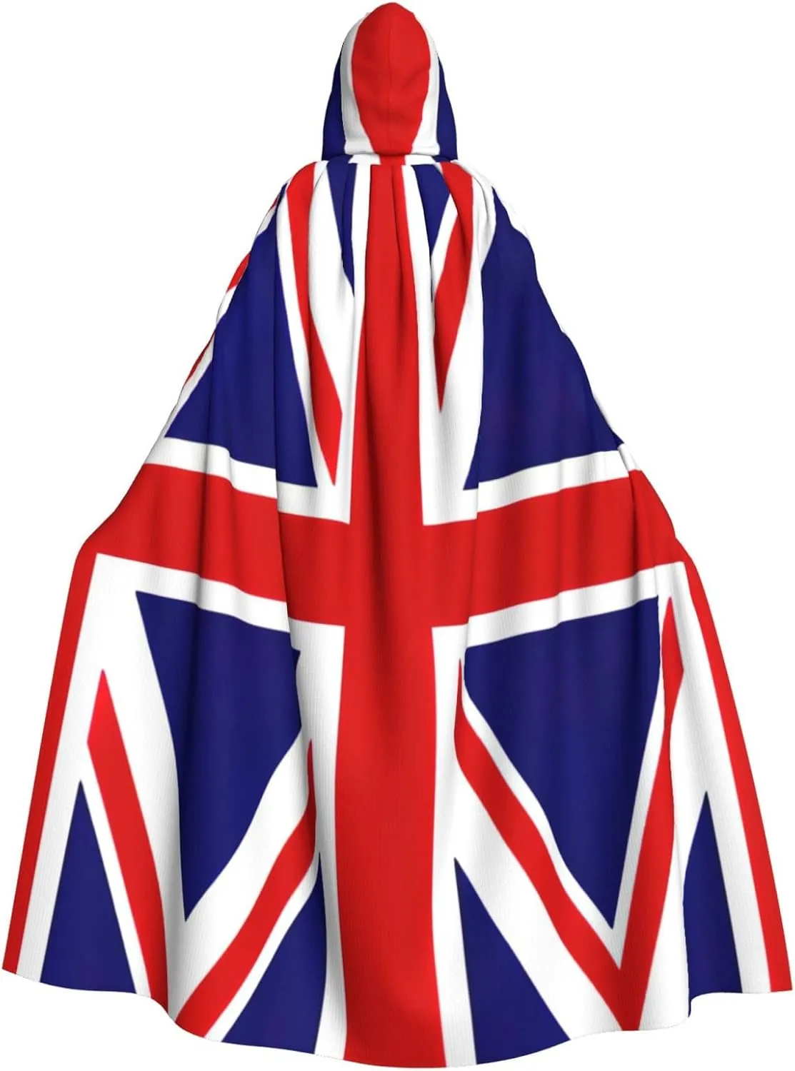 Uk Flag Print Variety Hooded Cloak For Halloween Carnival Cosplay And Themed Parties Cloak