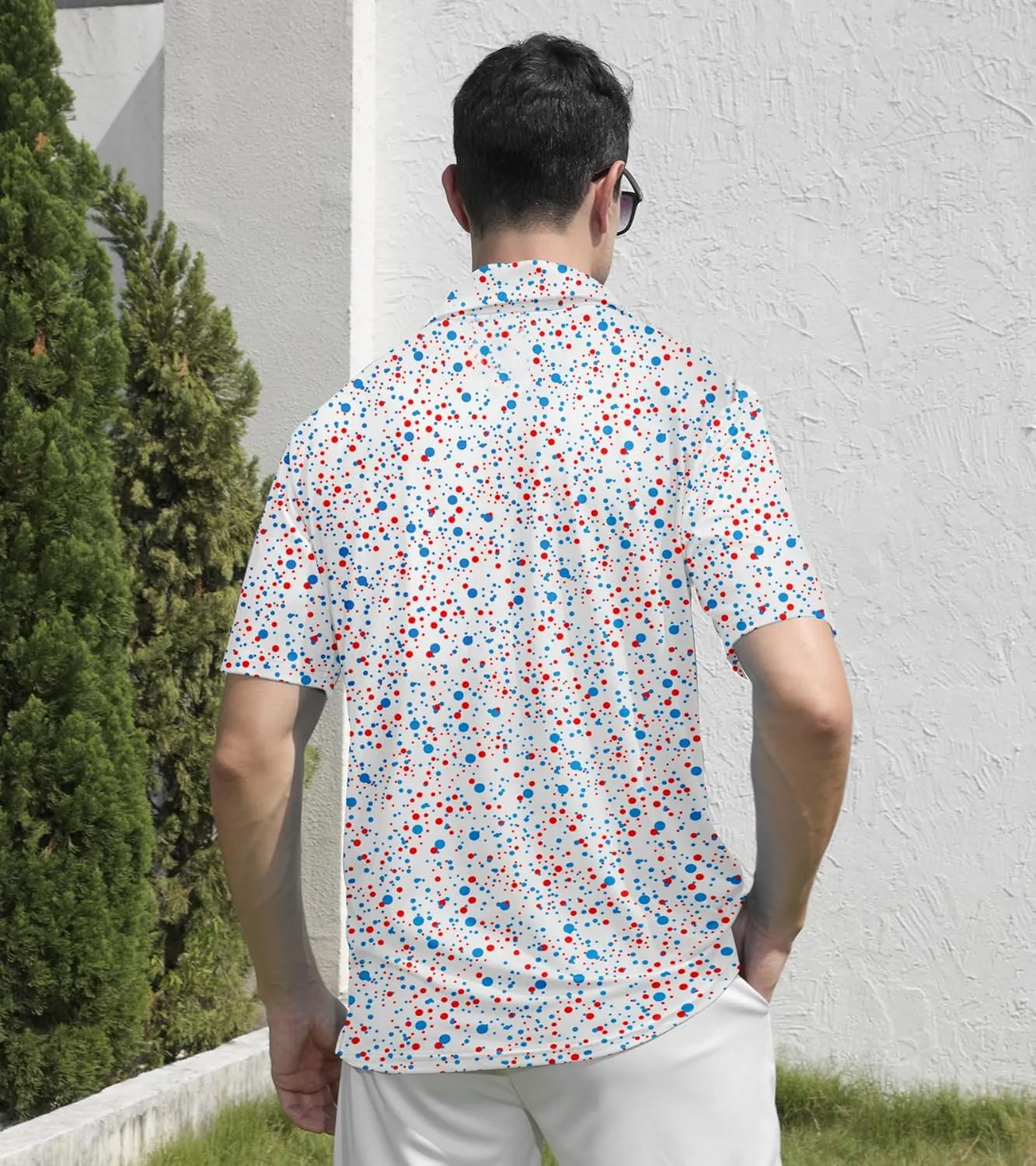 UNIFACO Mens Golf Shirt 3D Print Polo Shirts Dry Fit Performance Moisture Wicking Short Sleeve