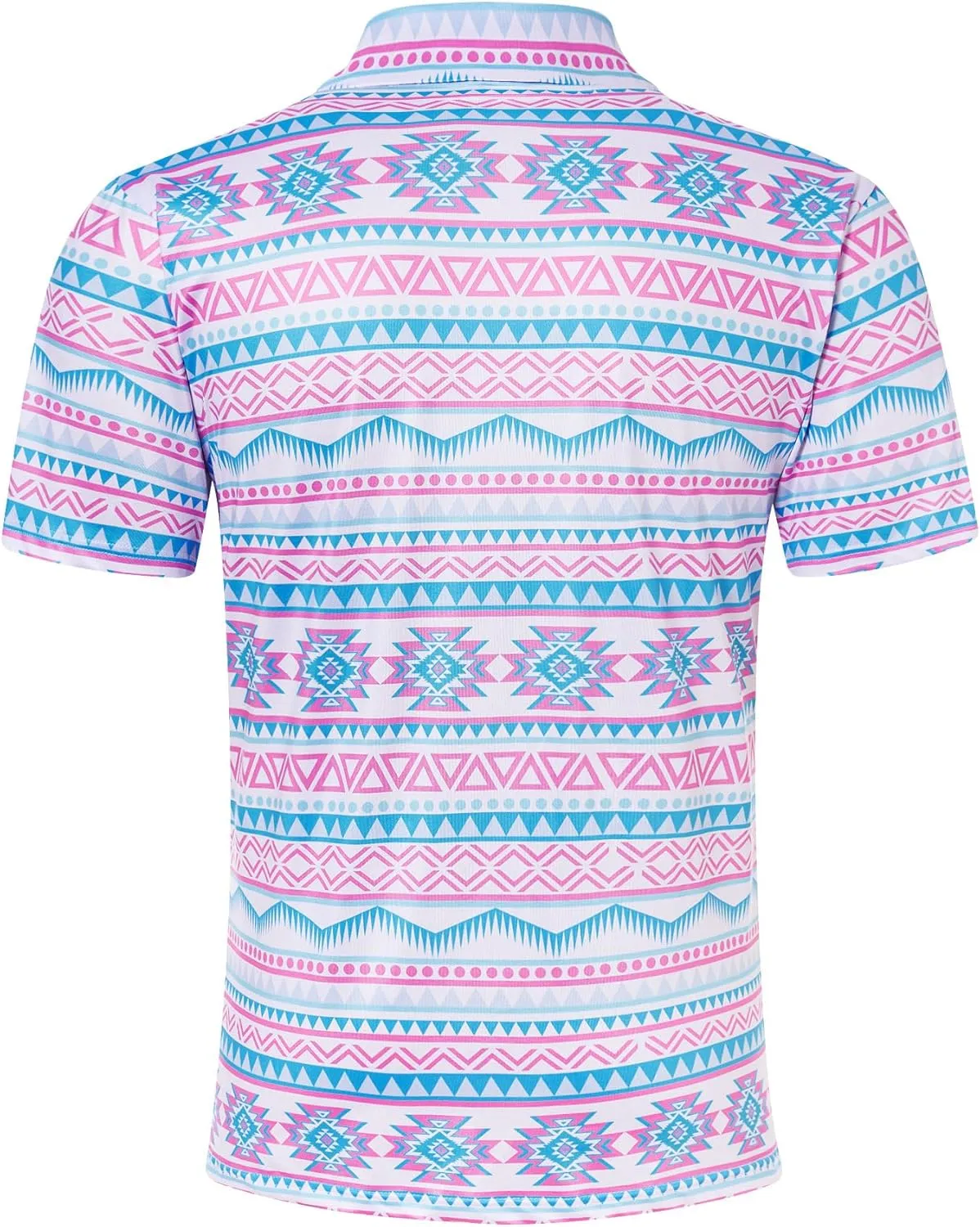 UNIFACO Mens Golf Shirt 3D Print Polo Shirts Dry Fit Performance Moisture Wicking Short Sleeve