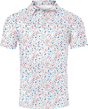 UNIFACO Mens Golf Shirt 3D Print Polo Shirts Dry Fit Performance Moisture Wicking Short Sleeve